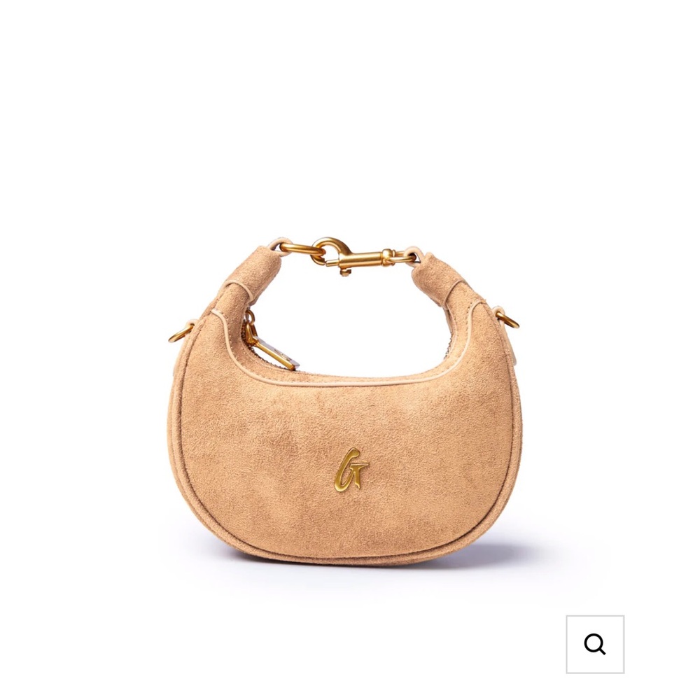 Glamaholic Suede Nano Hobo Bag in Tan